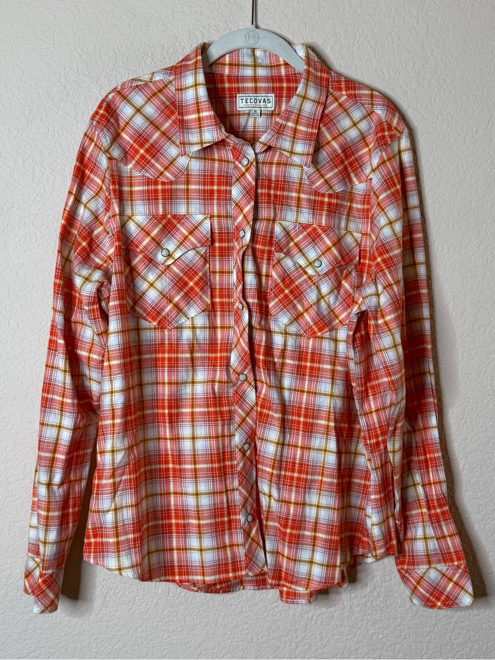 Tecovas Western Shirt Men's XL Multicolor Plaid Pearl Snap Long Sleeve Cotton